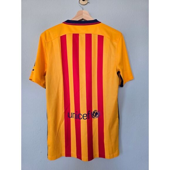 Nike FC Barcelona 2015/16 Away Jersey Authentic Dri-FIT Small – Rare Yellow Kit - Picture 5 of 9